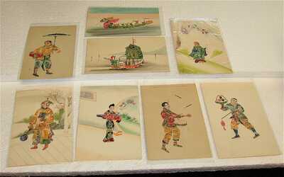 =Original Antique "Chinese Postage Stamp Cards"==Really Cool Cards---8 Card Lot
