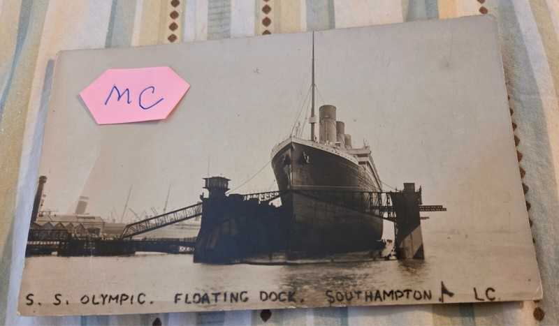 RMS "OLYMPIC" real photograph postcard. Unique.