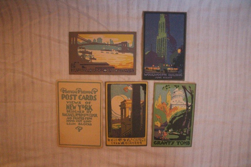 Vintage 1916 Rachel Robinson Elmer Views of New York Post Card Series w/Envelope