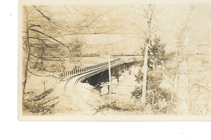 3 RPPC REAL PHOTO CONFLUENCE PA B & O RAILROAD WORKERS C & O BRIDGE VIEWS RARE