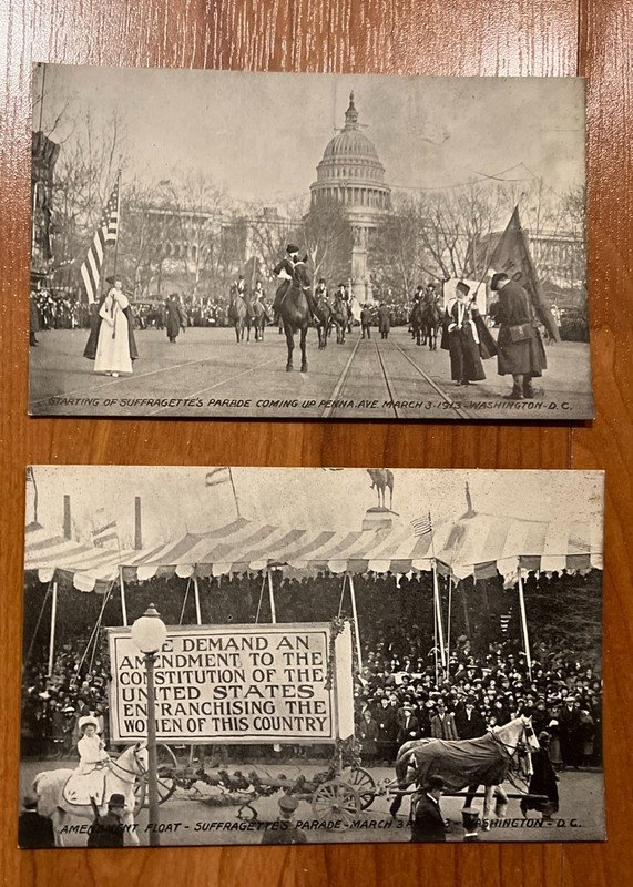 set of 6 postcards 1913 Suffrage Parade, Washington DC