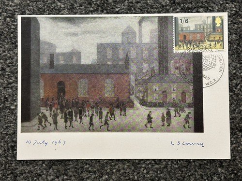 1967 L S LOWRY Signed 1/6 CAMEO Postcard FDC Cover Rare British Paintings