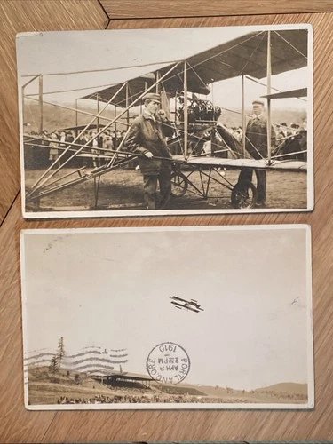 rppc postcard set images of early aviation 1910 portland Charles K. Hamilton