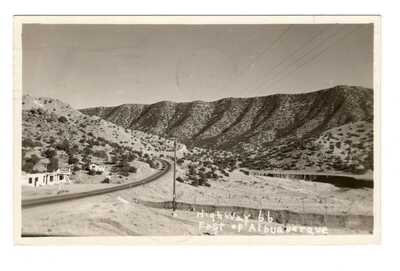 Route 66 Realphoto East of Albuquerque through Tijeras Canyon