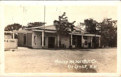 LOS LUNAS, NEW MEXICO - HUNING MERCANTILE - POST OFFICE - REAL PHOTO POSTCARD