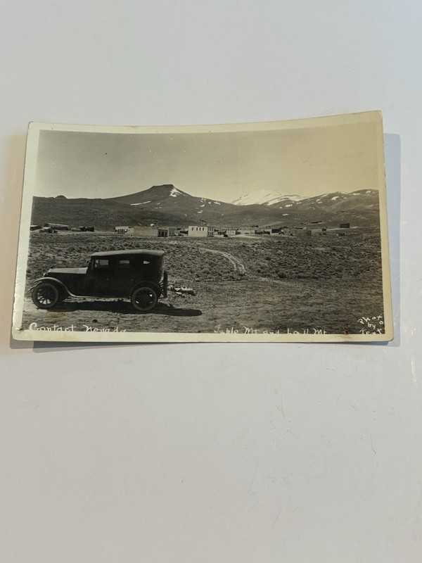 RARE🇺🇸1920s RPPC POSTCARD PHOTO of CONTACT NEVADA TABLE MT. & LALL MT.👀LQQK👀