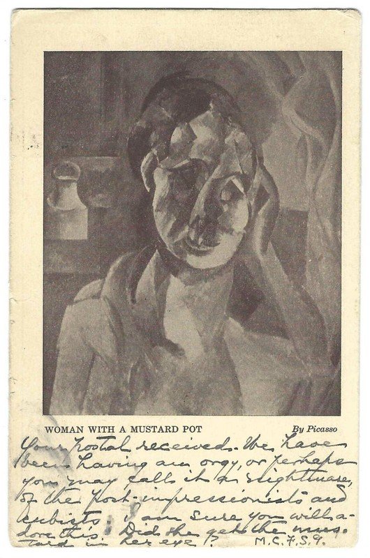 New York Armory Show 1913 Picasso Woman with Mustard Pot SENT FROM CHICAGO SHOW!