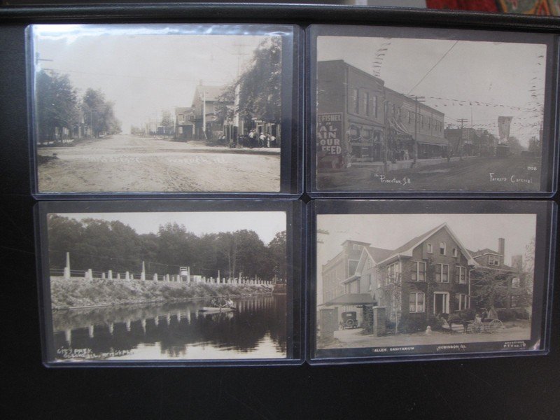 Group of 22 RPPC Real Photo Postcards Illinois Princeton Knoxville Chadwick Cook