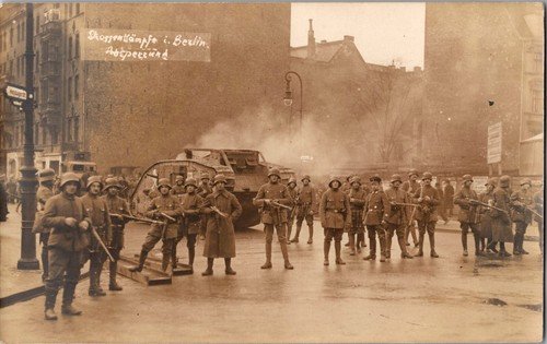 1918 Mint Germany Postcard RPPC Communist Revolution Freikorp Berlin Armored Car