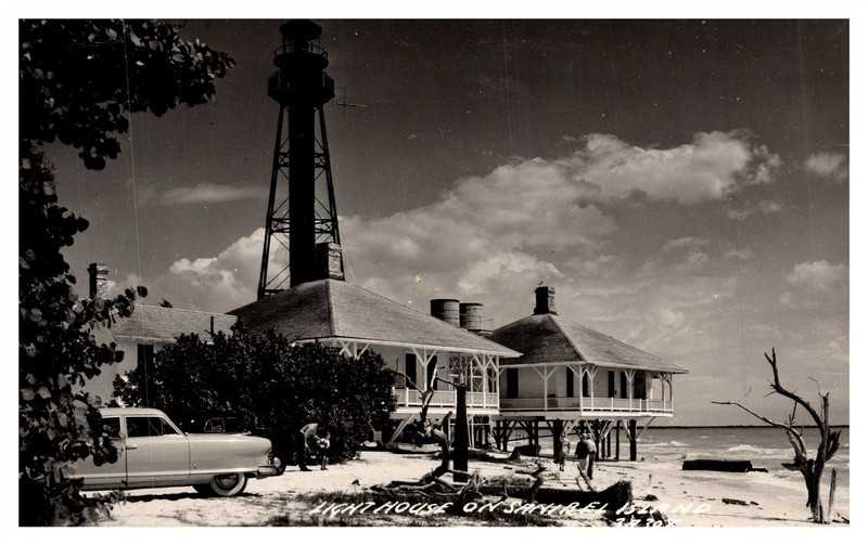 RPPC Lighthouse On Tropical Sanibel Island FL Real Photo Postcard AF14