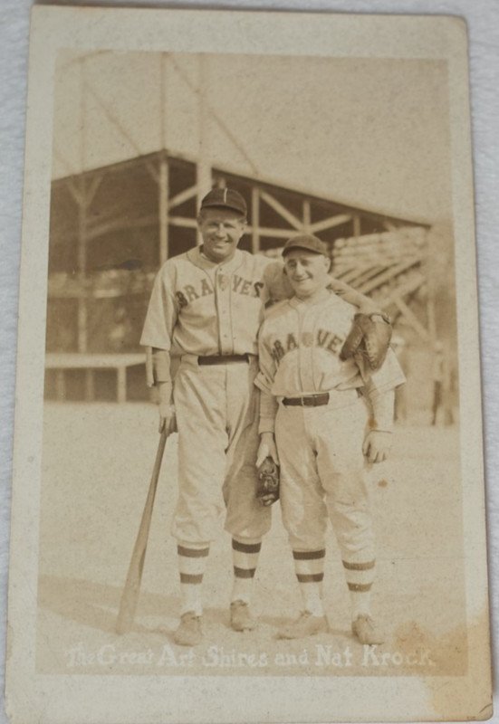 The Great Art Shires & Nat Krock 1930s Boston Braves Original RPPC Postcard