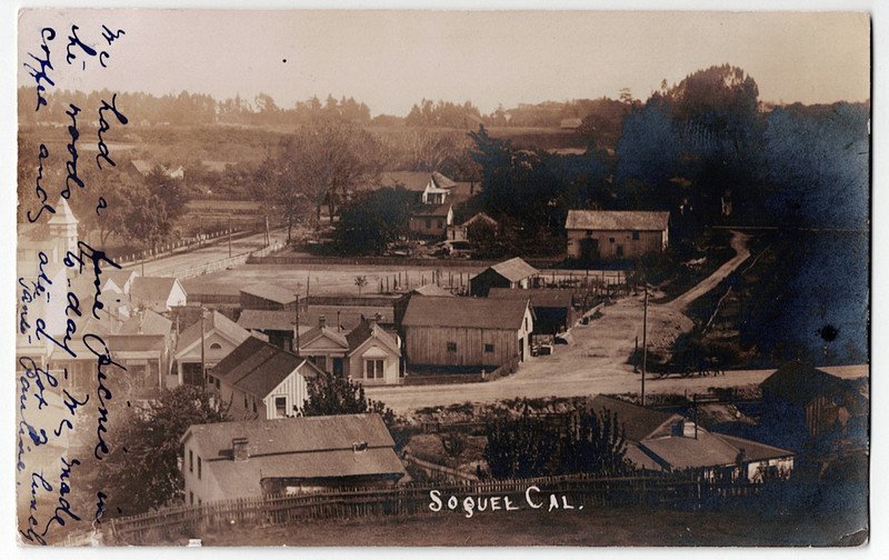 1909 Soquel California RPPC Town View Santa Cruz County Real Photo Postcard